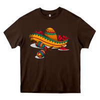 Chocolate Brown maracas sombrero mexican Heavy Core Tee - artisFamous