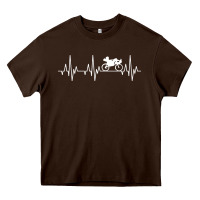 Chocolate Brown heartbeat recumbent bicycle bike cyclist biking Heavy Core Tee - artisFamous