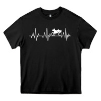 Black heartbeat recumbent bicycle bike cyclist biking Heavy Core Tee - artisFamous
