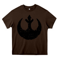 Chocolate Brown distressed rebel alliance symbol Heavy Core Tee - artisFamous
