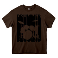 Chocolate Brown vintage retro drummer Heavy Core Tee - artisFamous