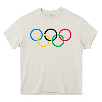 Cream Olympic Rings Heavy Core Tee - artisFamous