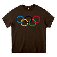 Chocolate Brown Olympic Rings Heavy Core Tee - artisFamous