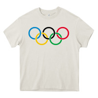 Cream Olympic Rings Heavy Core Tee - artisFamous