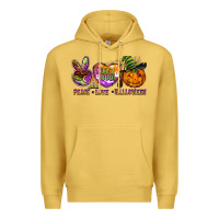 Antique Gold peace love halloween Premium Hoodie - BarkalooDesign