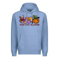 Colony Blue peace love halloween Premium Hoodie - BarkalooDesign