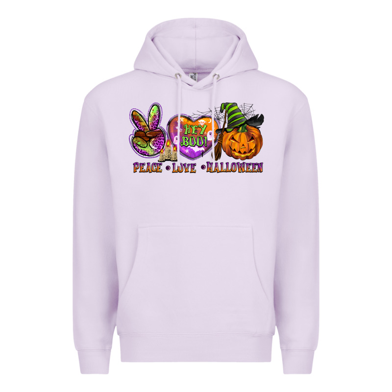 Peace Love Halloween Premium Hoodie by BarkalooDesign | Teevron
