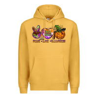 Mustard peace love halloween Premium Hoodie - BarkalooDesign