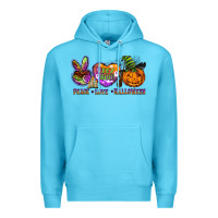 Ocean Blue peace love halloween Premium Hoodie - BarkalooDesign