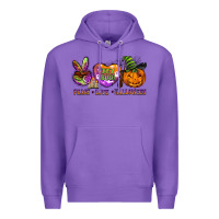 Purple peace love halloween Premium Hoodie - BarkalooDesign