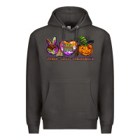 Smoke peace love halloween Premium Hoodie - BarkalooDesign