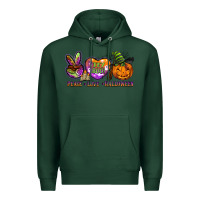 Sports Green peace love halloween Premium Hoodie - BarkalooDesign