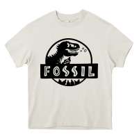 Cream fossil dinosaur  wild life Heavy Core Tee - artisFamous