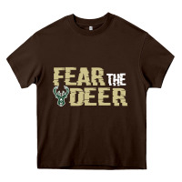 Chocolate Brown fear the deer Heavy Core Tee - artisFamous