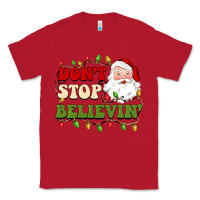 Red don't stop believin Classic Tee - BarkalooDesign
