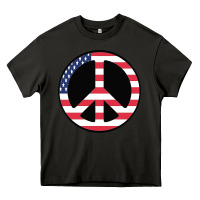 Asphalt United states peace symbol Heavy Core Tee - artisFamous