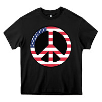 Black United states peace symbol Heavy Core Tee - artisFamous