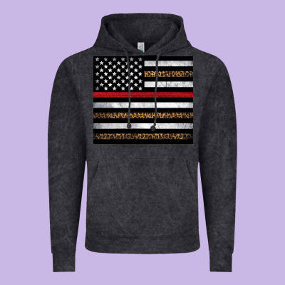Thin Red Line American Flag Leopard Vintage Hoodie Designed By Artiststas