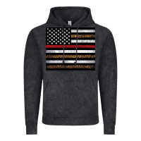 Vintage Black thin red line American flag leopard Vintage Hoodie - Artiststas