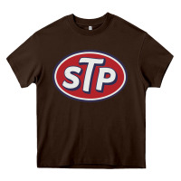 Chocolate Brown stp motor oil distressed Heavy Core Tee - artisFamous