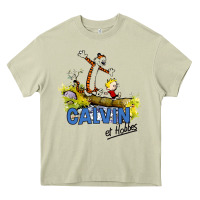 Mossy calvin hobbes Heavy Core Tee - artisFamous
