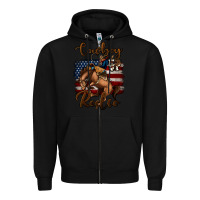Black cowboy up rodeo bucking bronco Zipper Hoodie - Jasminsmagicworld