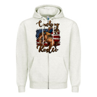 Cowboy Up Rodeo Bucking Bronco Zipper Hoodie | Teevron