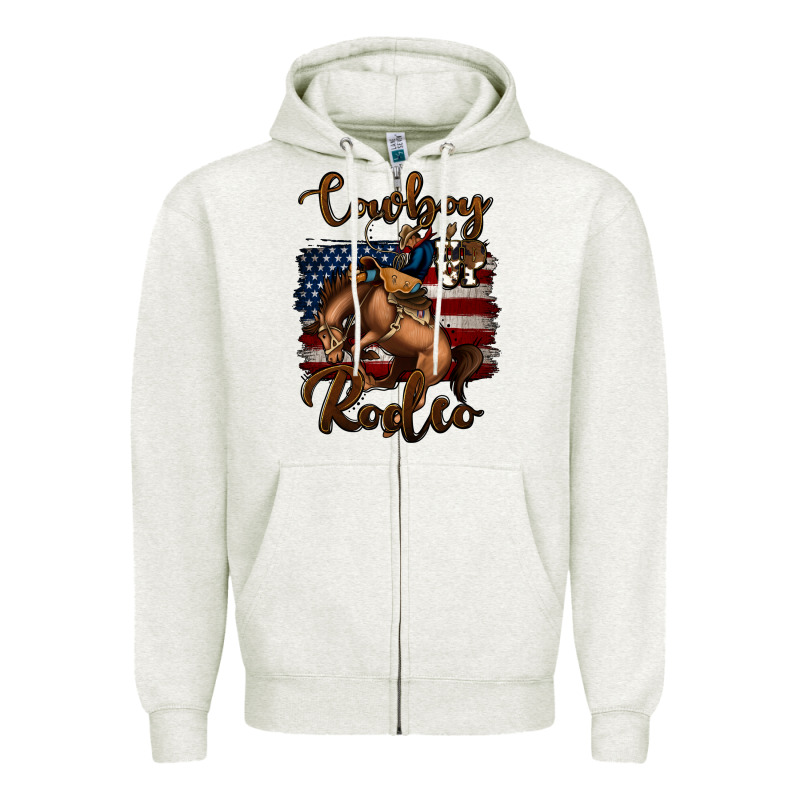Cowboy Up Rodeo Bucking Bronco Zipper Hoodie by Jasminsmagicworld | Teevron