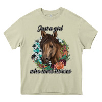 Mossy Just A Girl Who Loves Horses Heavy Core Tee - artisFamous