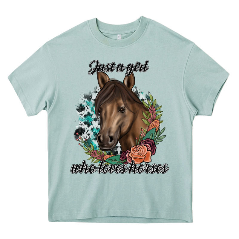 Just A Girl Who Loves Horses Heavy Core Tee by artisFamous | Teevron