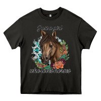 Asphalt Just A Girl Who Loves Horses Heavy Core Tee - artisFamous