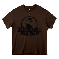 Chocolate Brown desorden publico Heavy Core Tee - artisFamous