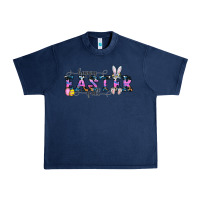 Navy Happy Easter Y'all Urban Heavy Tee - CowhideDigitalArt