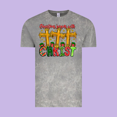 Christmas Begins With Christ Vintage Tee Designed By Cowhidedigitalart