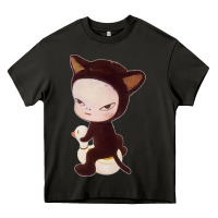 Asphalt Yoshitomo Nara Cute Cat Heavy Core Tee - artisFamous