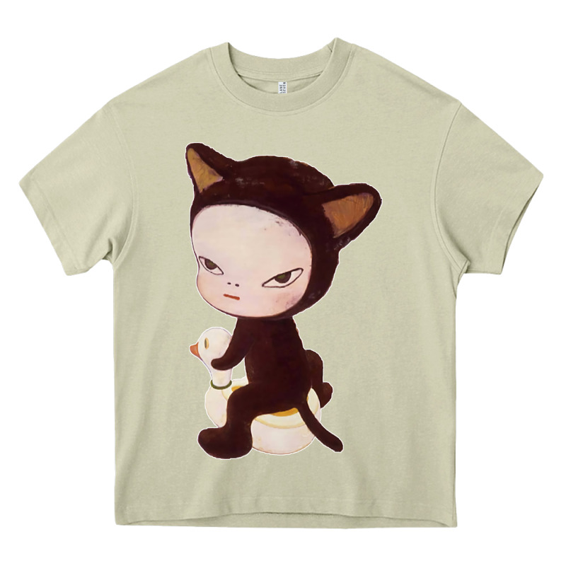 Yoshitomo Nara Cute Cat Heavy Core Tee by artisFamous | Teevron