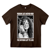 Chocolate Brown vintage janis arts joplin Heavy Core Tee - artisFamous