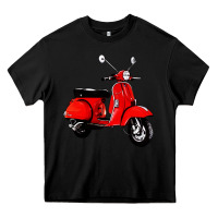 Black classic italian vespa scooter Heavy Core Tee - artisFamous