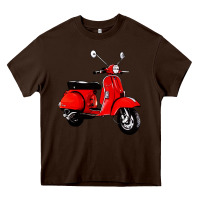 Chocolate Brown classic italian vespa scooter Heavy Core Tee - artisFamous