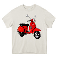 Cream classic italian vespa scooter Heavy Core Tee - artisFamous