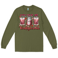Army Green you give me teachcardia Long Sleeve Tee - RacoonDesign
