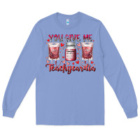 Colony Blue you give me teachcardia Long Sleeve Tee - RacoonDesign