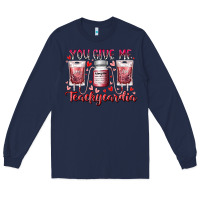 Navy you give me teachcardia Long Sleeve Tee - RacoonDesign