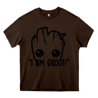 Chocolate Brown baby groot Heavy Core Tee - artisFamous
