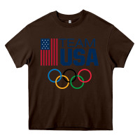 Chocolate Brown usa team Heavy Core Tee - artisFamous