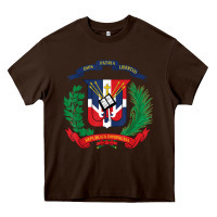 Chocolate Brown dominican republic flag national emblem republica dominicana t shirt Heavy Core Tee - artisFamous