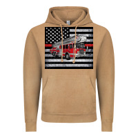 Vintage Camel thin red line American flag fire truck Vintage Hoodie - Artiststas