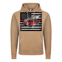 Vintage Coffee thin red line American flag fire truck Vintage Hoodie - Artiststas