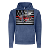 Vintage Denim thin red line American flag fire truck Vintage Hoodie - Artiststas