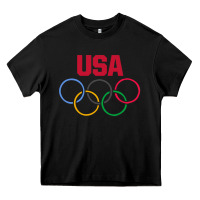 Black Olympic Rings Heavy Core Tee - artisFamous